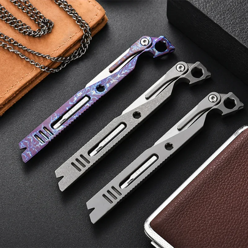 

Portable Tc4 Titanium Alloy Mini Surgical Knife Pry Bar Multifunctional Screwdriver Outdoor Camping Bottle Opener EDC Tool