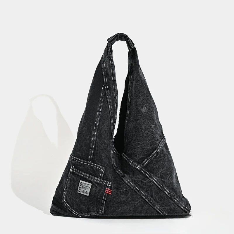 Casual Large Capacity Washed Denim Fabric Women's Shoulder Bags 2025 Fashion Versatile High Quality Commute Tote Underarm Bag