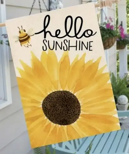 Hello Sunshine Beautiful Garden Flag ~ 12