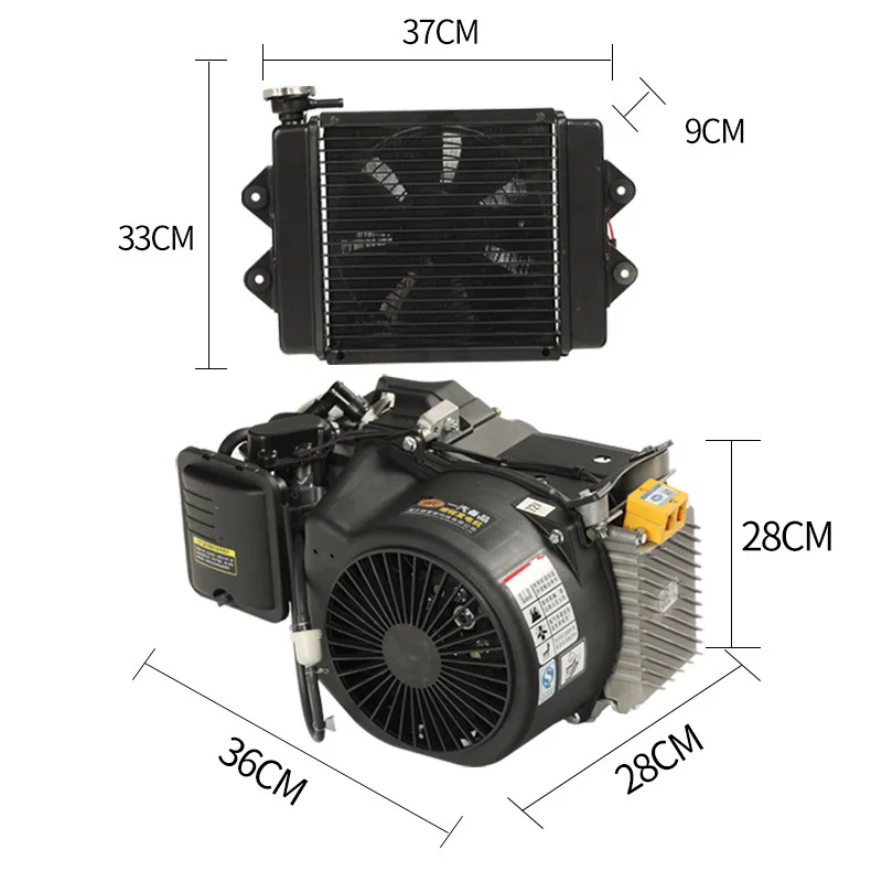 4KW 5KW 6KW Electric Vehicle Range Extender Low Noise Generator For Four Wheeler  Portable Generator DC 48V 60V 72V