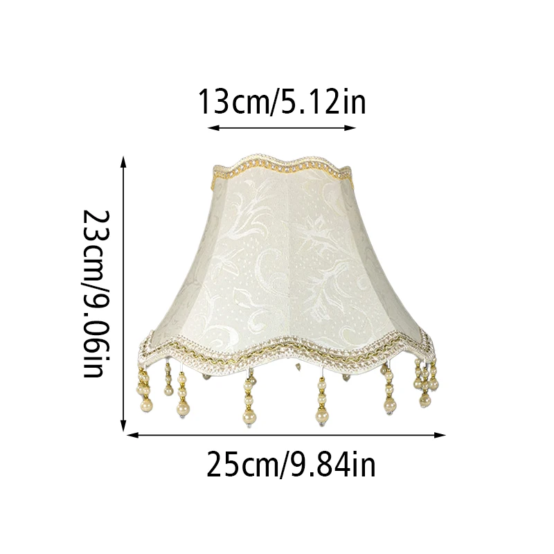 European Style Table Lamp Shade Fabric Fringe Beads Lace Wall Lamp Table Lampcover Decor Floor Lamp Dust Cover Home Decoration