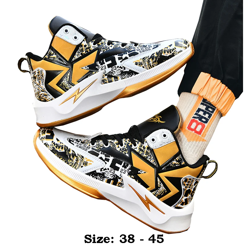 

High quality casual sport shoe for men new 2024 size 38 44 45 comfortable outdoor running basketball Sneakers shoe white print