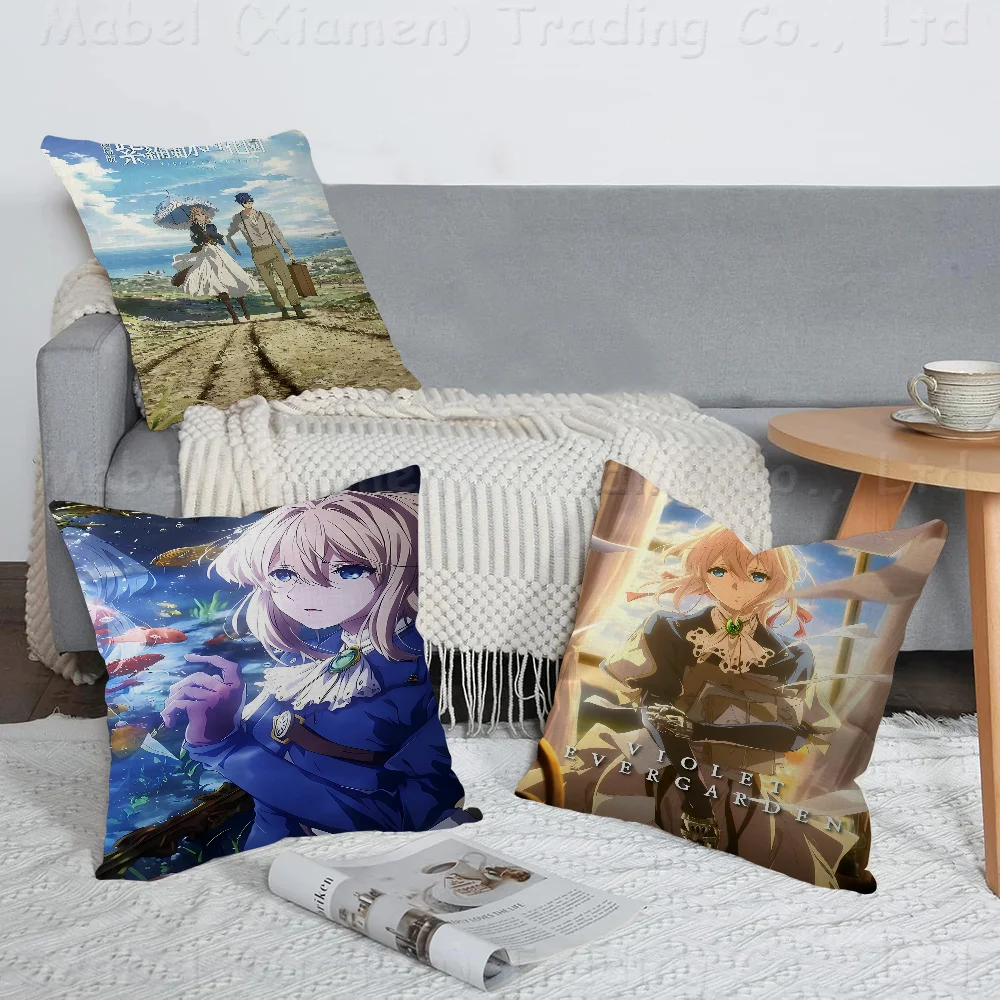 Anime Violet Evergarden Pillow Anime Pillow Sofa Bed Head Pillow Cover Cushion Cover 45x45 Cm Fashion