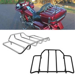 Motorcycle Black/Chrome Tour Pack Pack Luggage Top Rack Trunk Pak For Harley Touring Road King Street Glide FLHR FLHX 1984-2018