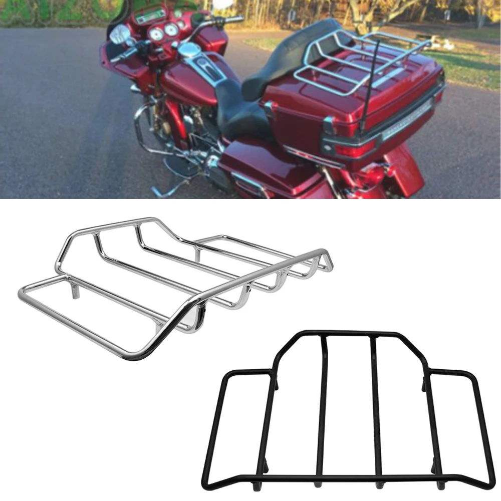 Motocykl czarny/chromowany pakiet Tour Pack bagażnik górny bagażnik Pak dla Harley Touring Road King przemieszczanie się po ulicy FLHR FLHX 1984-2018