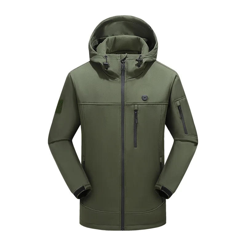 Smart Constant Temperature Heating Shell Jacket New Autumn and Winter Soft Shell Cotton-Padded Coat Men's ClothingUSBPower Suppl