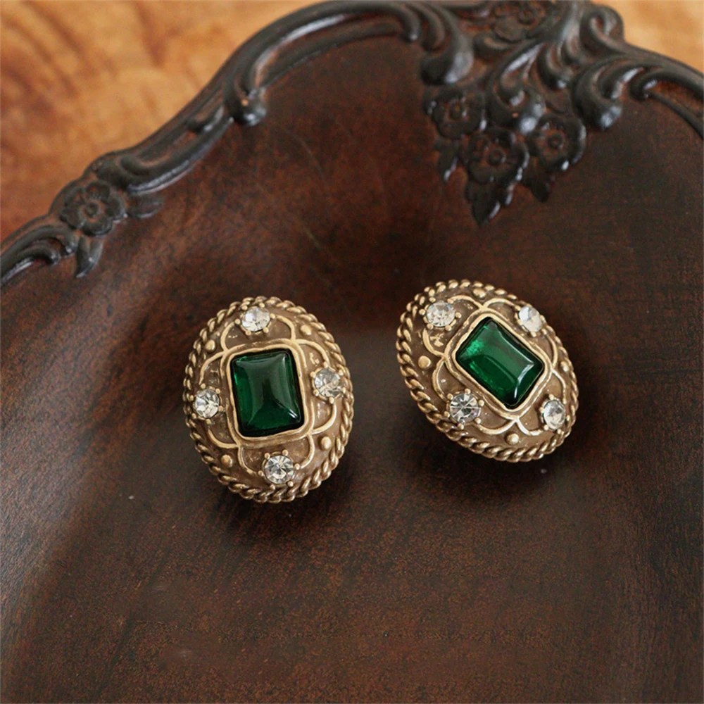 Vintage  Temperament Rhodium plated gold with rhinestone Earrings for women's Girl party gift  Jewelry wholesale