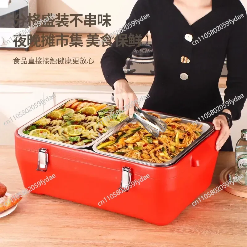 Stainless steel incubator set Food Storage stall special insulation cold pack ice powder car incubator