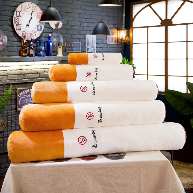 30-110cm Funny Smoking Cylindrical Sleeping Cigarette Pillow Smulation Plush Toys Fashion Boyfriend Birthday Gift