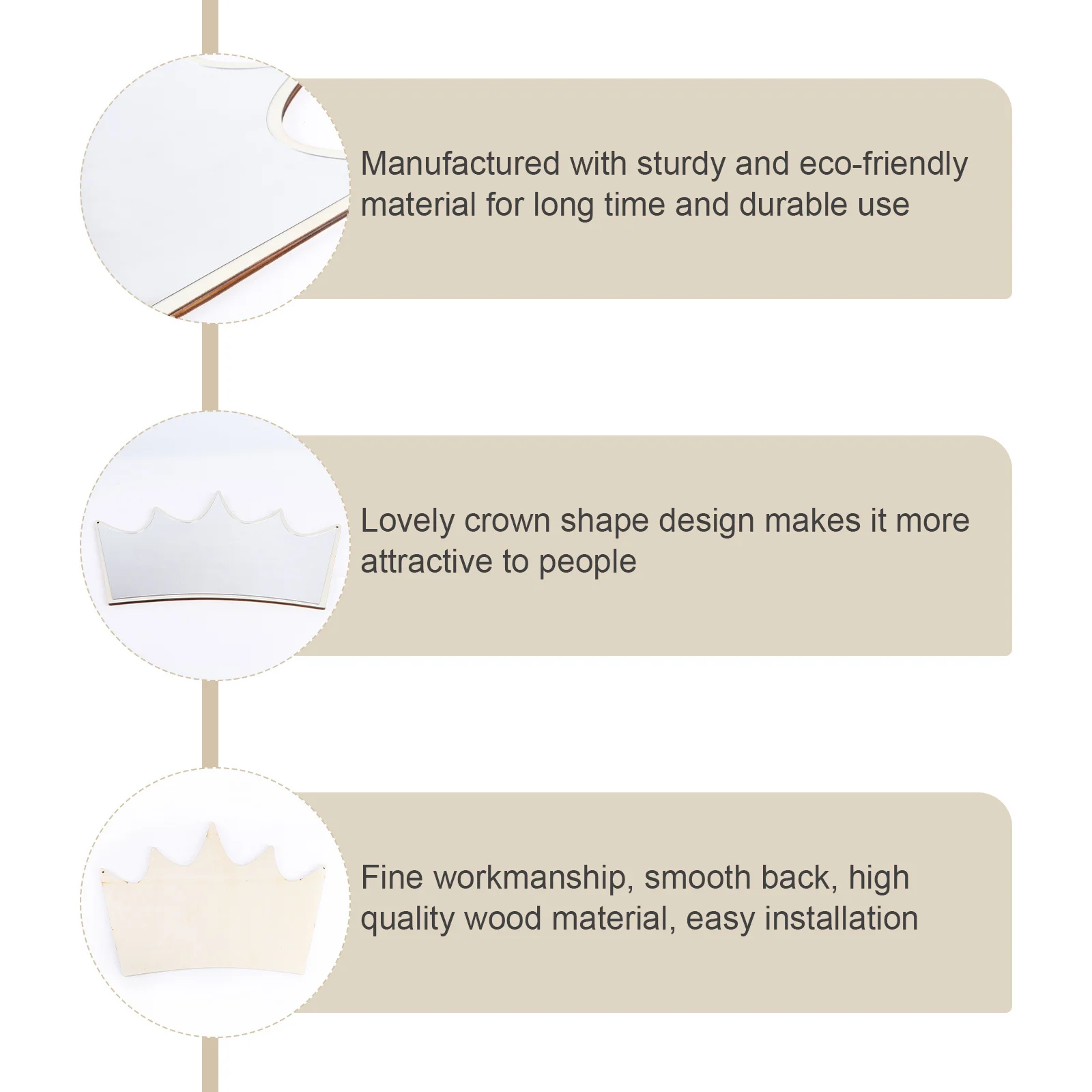 

1Pcs Crown Shape Nordic Style Acrylic Mirror Decoration Wall Hanging Mirror Pendant Decorative Ornament Home Decor Accent