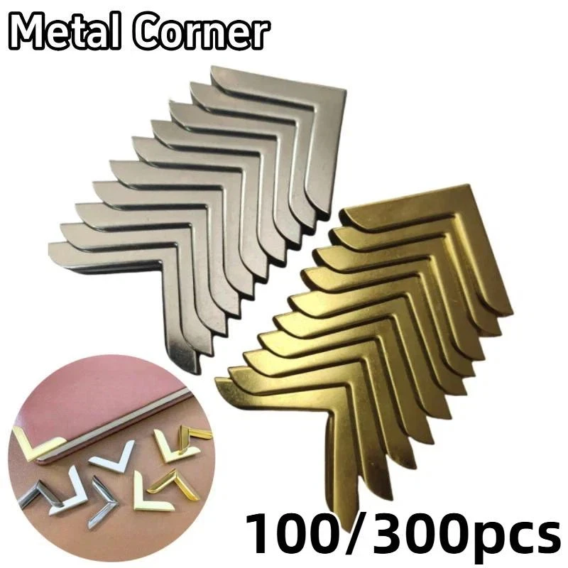 100PCS/300PCS Metal Corners For Books Scrapbooking Photo Albums Menus Corner Protectors Metal Crafts DIY Ornament