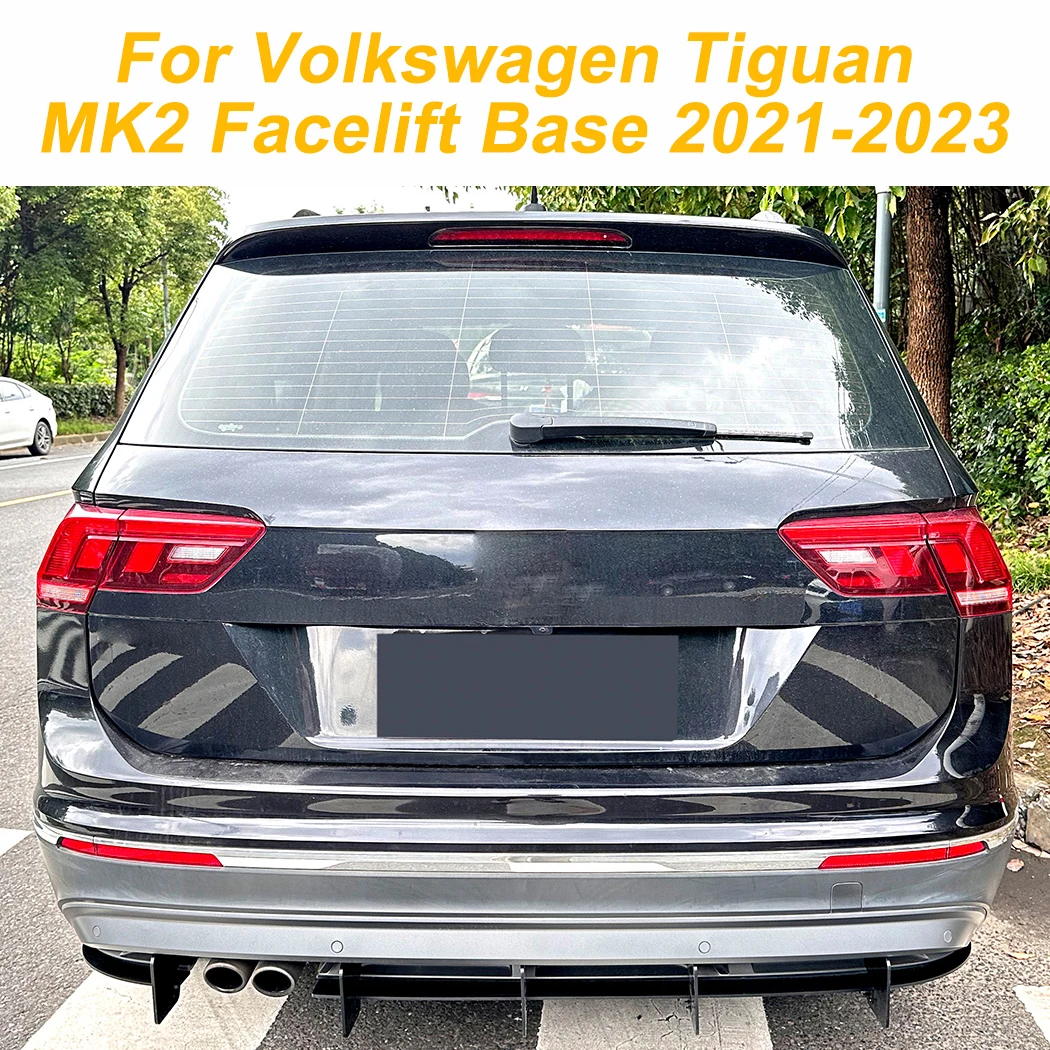 

For Volkswagen Tiguan MK2 Facelift Base 2021-2023 3Pcs Rear Diffuser Gloss Black High-quality ABS Plastic Body Kits Decoration