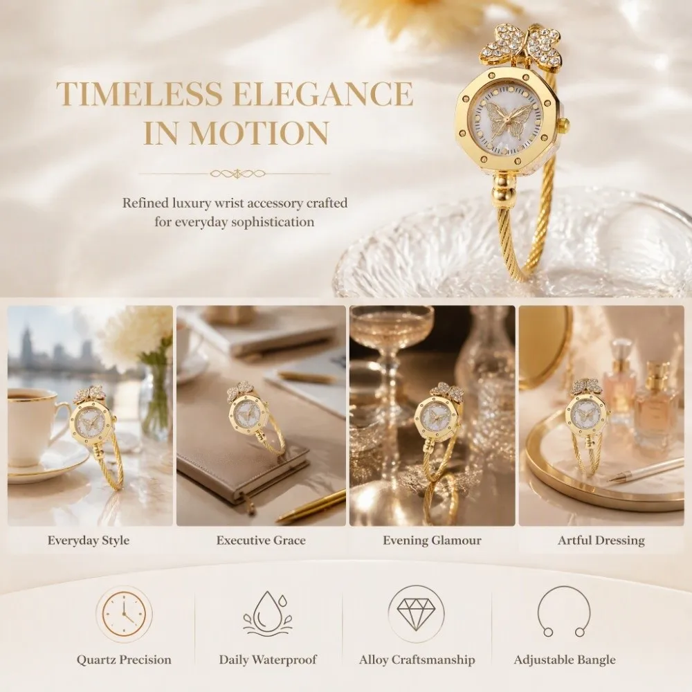 Simple Exquisite Women's Bracelet Watch Luxury Adjustable Women's Wrist Watch Decorative Vintage Vintage Female Clock Women