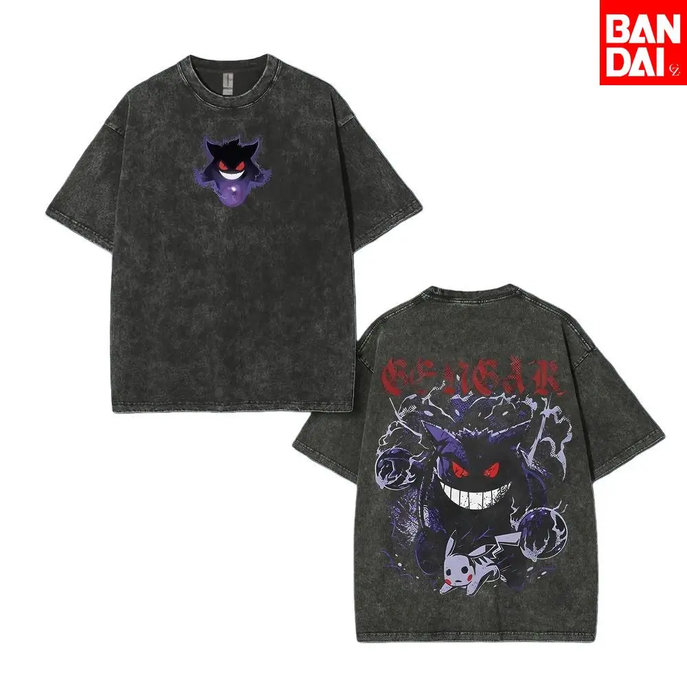 Pokemon Charizard T Shirt Men 2026 Summer Vintage Acid Wash Oversized Tee Japanese Anime Streetwear Hip Hop Harajuku Y2k view 2