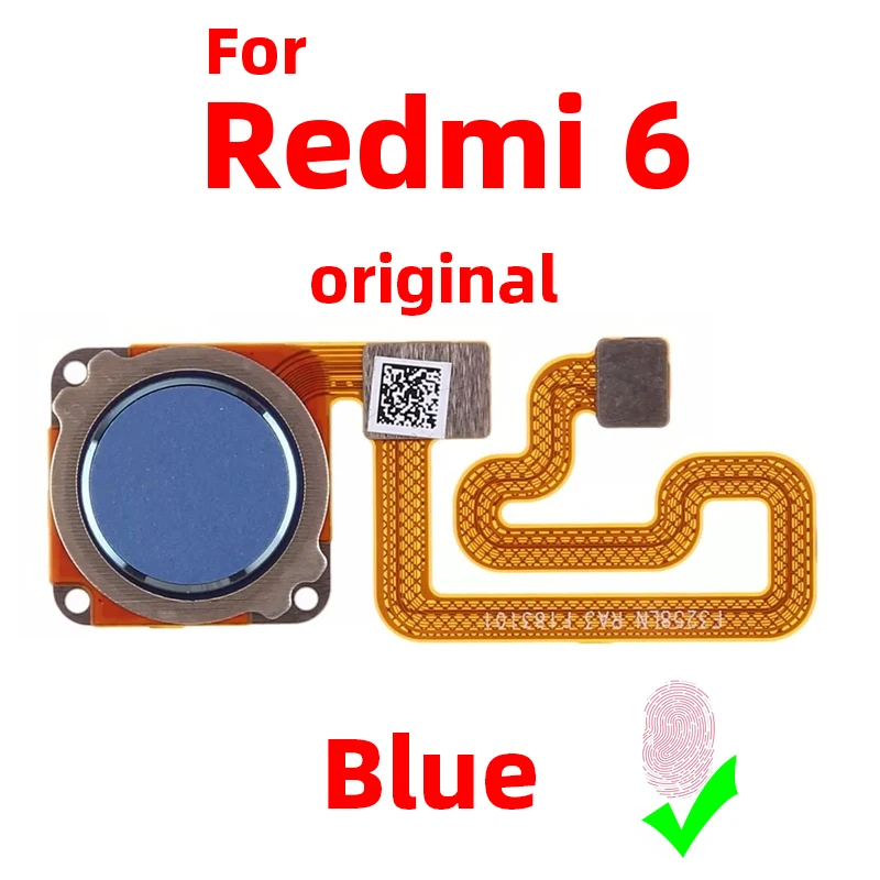 Original For Xiaomi redmi 6 Fingerprint Sensor Home Return Key Menu Power Button Flex Ribbon Cable