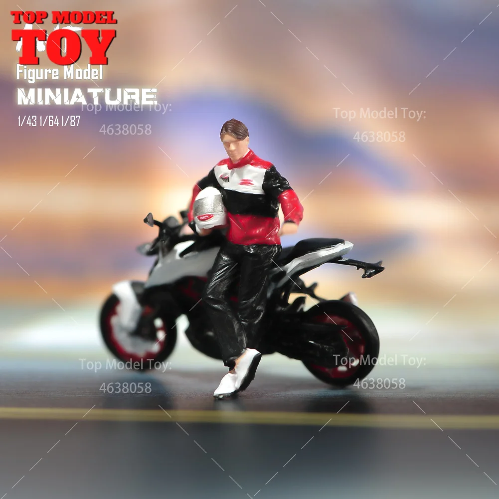 Miniature dipinte 1/87 1/64 1/43 Driver per moto e corse Boy Girl Scene puntelli figure bambole modello per auto giocattolo per veicoli