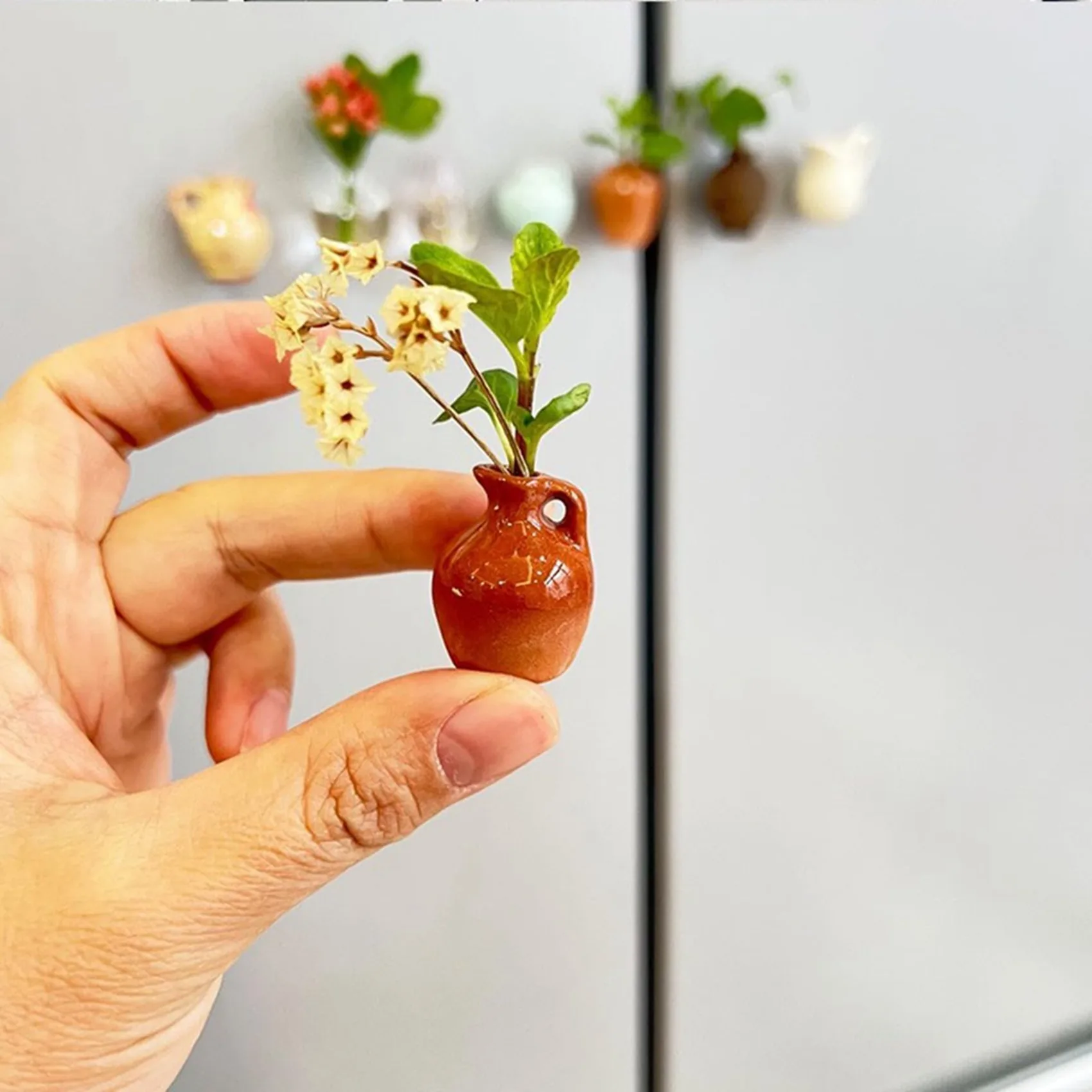 【NEW YEAR 】16PCS Vase Magnets For Fridges, Mini Vase Refrigerator Magnets, 3D Flower Vase Cute Plant Vase Fridge Magnet