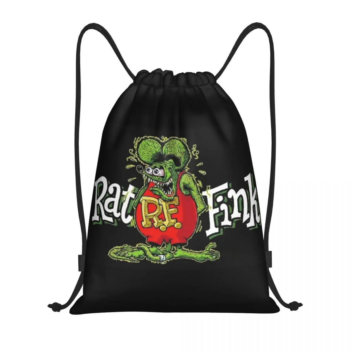 Rat Fink Animation Anime Cartoon Drawstring Backpack Women Men Sport Gym Sackpack Portable Training Bag Sack