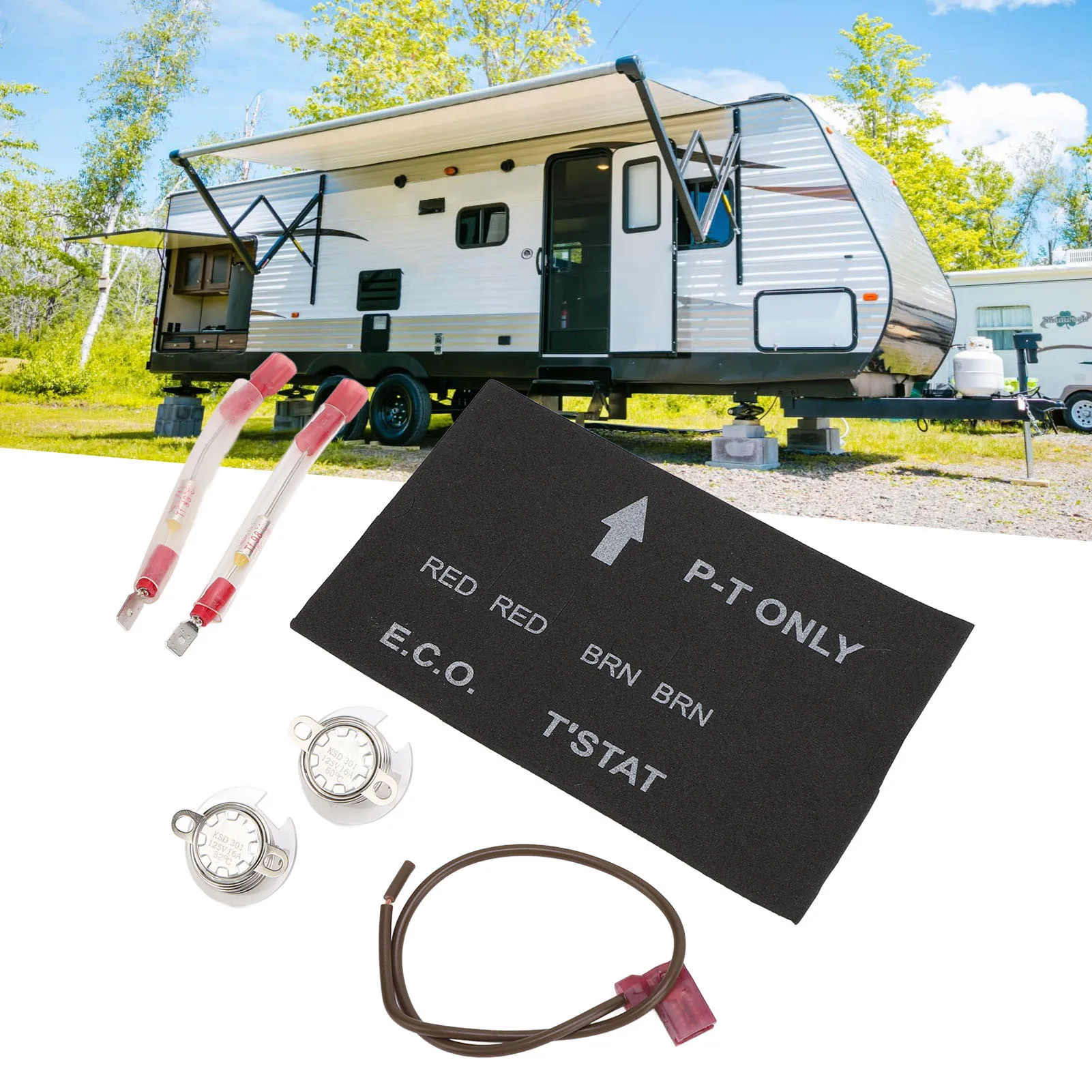 RV Motorhome Water Heater Thermal Cutoff with ECO Thermostat Assembly Kit 9144793866 For Atwood Water Heater RVs Accessories