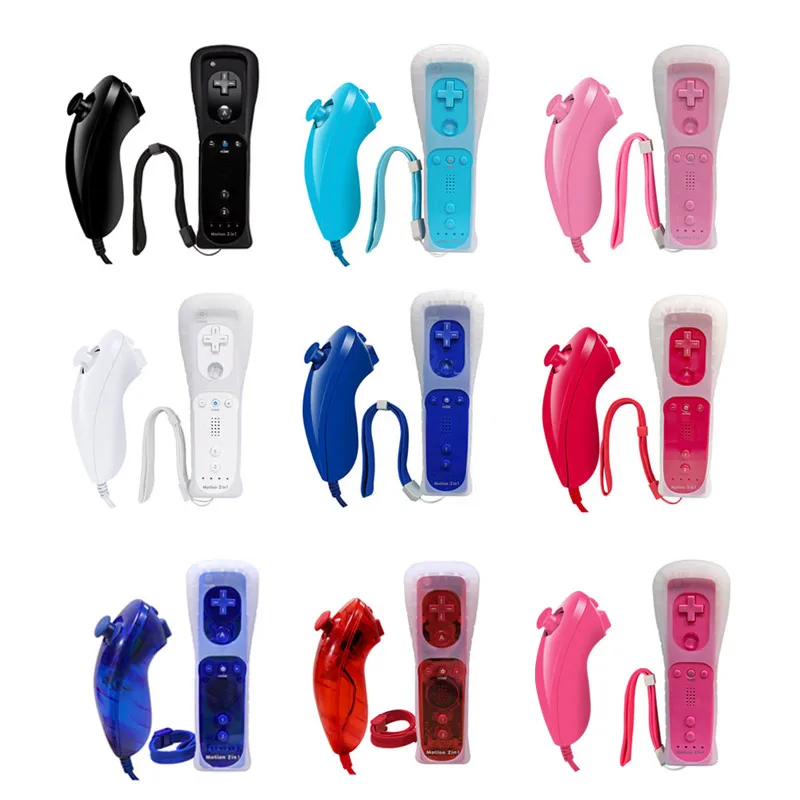 

For Nintend Wii 2 in 1 Set Wireless Bluetooth Joystick Remote Controller SYNC Gamepad Left Hand / Nunchuck with Motion Plus