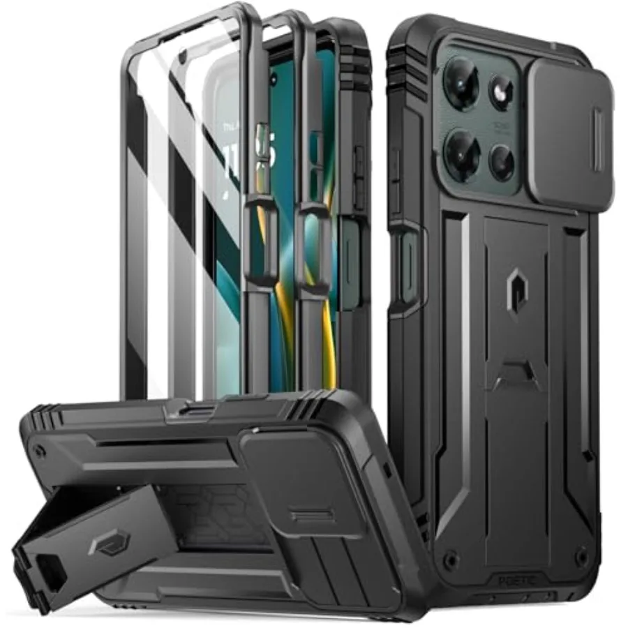 

Revolution Case Mo Moto G 5G 2025, [ide Camera Cover], Full-Body Military e Rugged Sockproof Cover wit Kickstand and -in-Screen