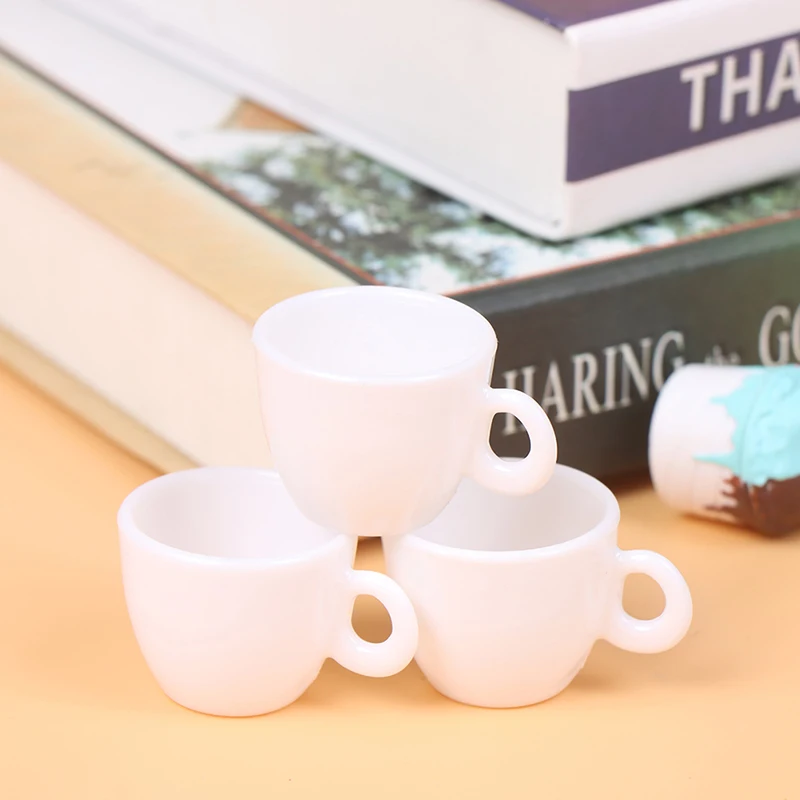 

3Pcs Doll House Mini Coffee Cup And Saucer Dollhouse Miniature Kitchen Toys