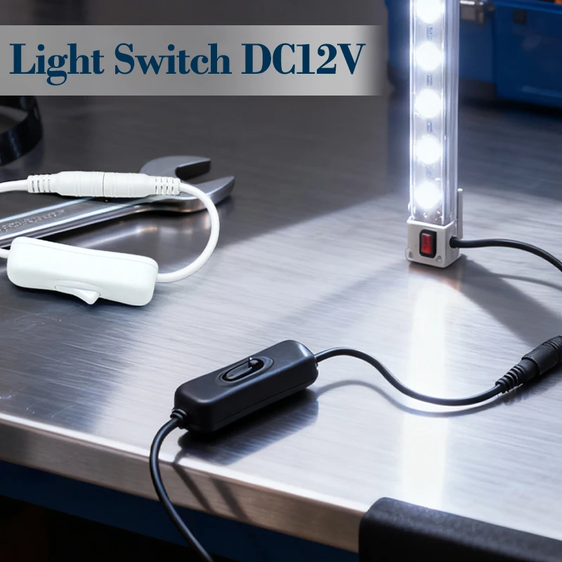 

5.5 x 2.1 mm DC Power Plug Switch Female to Male Power Cable Connector On-Off Switch Extension Cable 30cm For LED Strip Light