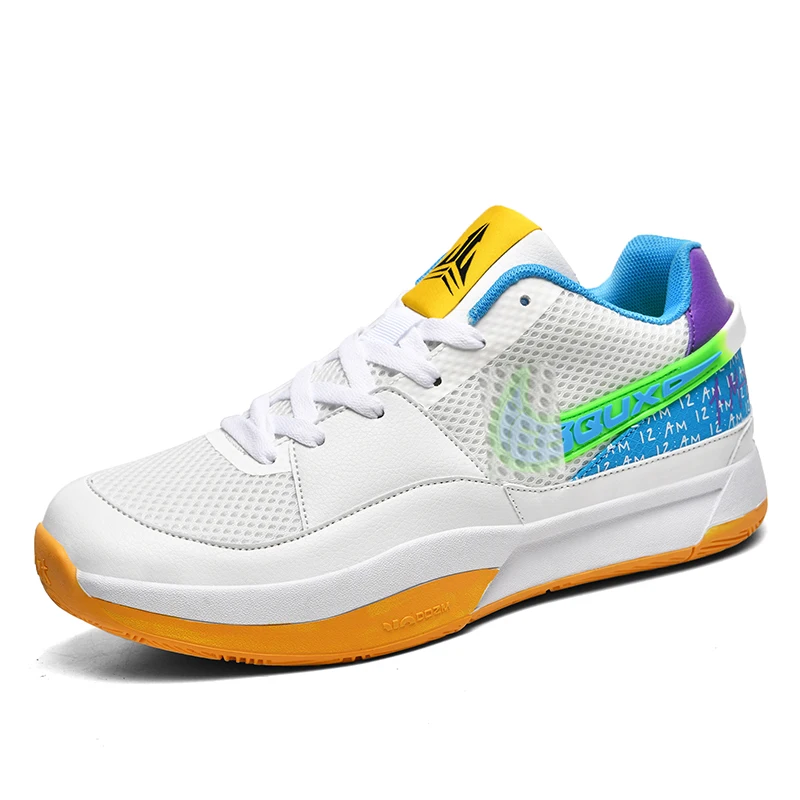 Men's actual breathable mesh basketball shoes cushioned shock absorption wear-resistant non-slip female sports shoes