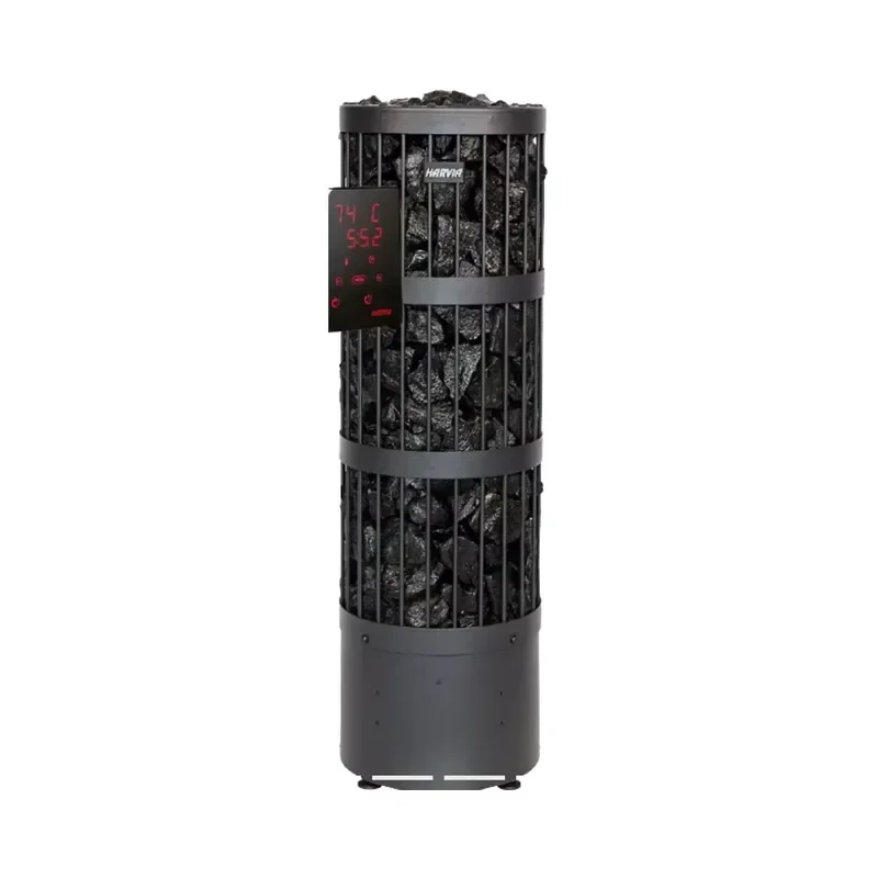 

New Design Black Color HARVIA Cilindro Outdoor Sauna Room Heater, Customized Colors HARVIA Stainless Steel Sauna Stove