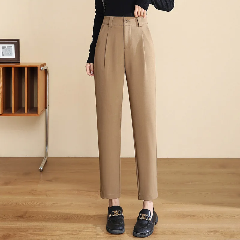 

Autumn Harem Pants Professional Tapered Pants Fashion Versatile Work Trousers Women High Waist Suit Pants