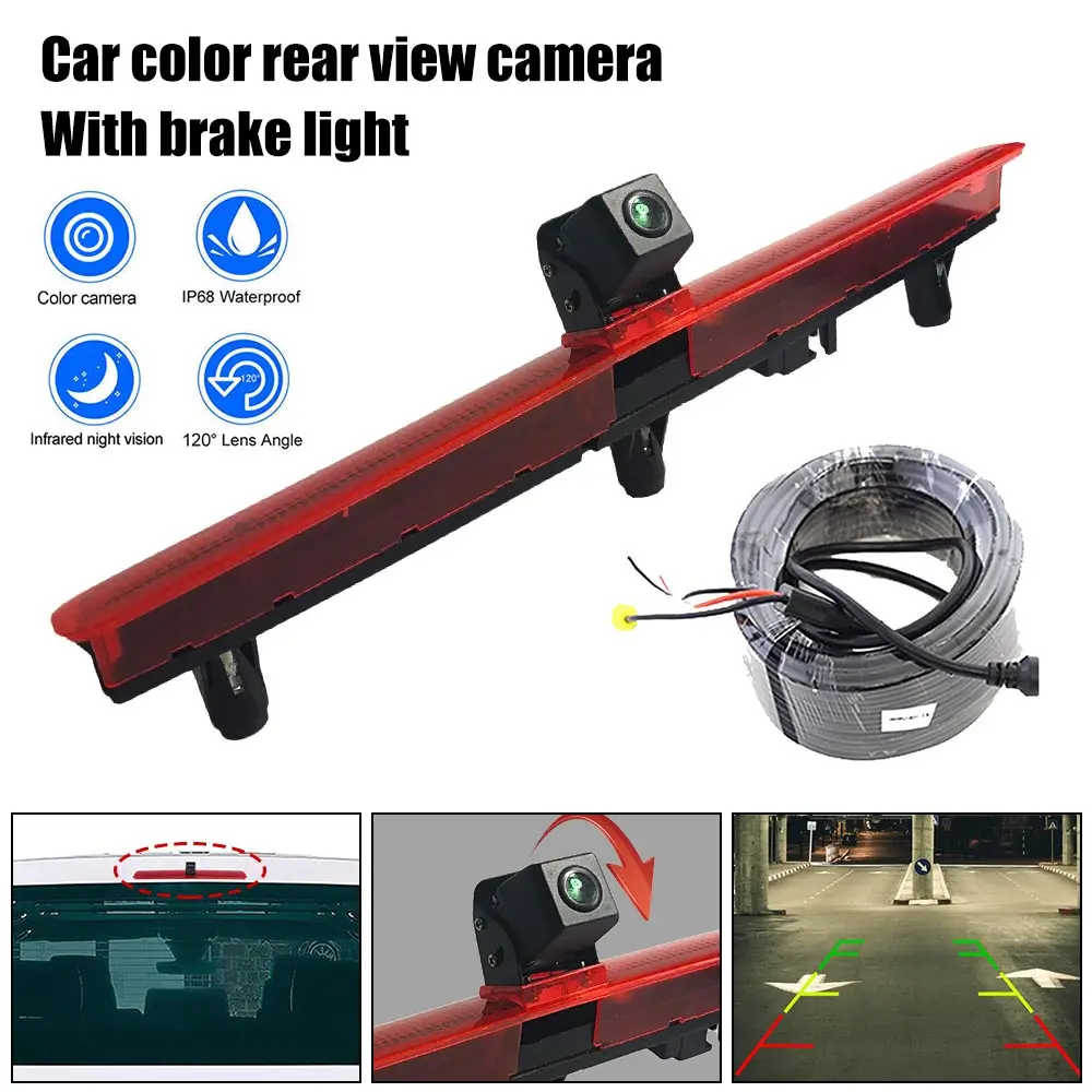 OBD2 Car Brake Light 120 Degree Led Backup Rear View Camera Night Vision Reverse for V-W Transporter T-5 from 2003-2015 OBD Car