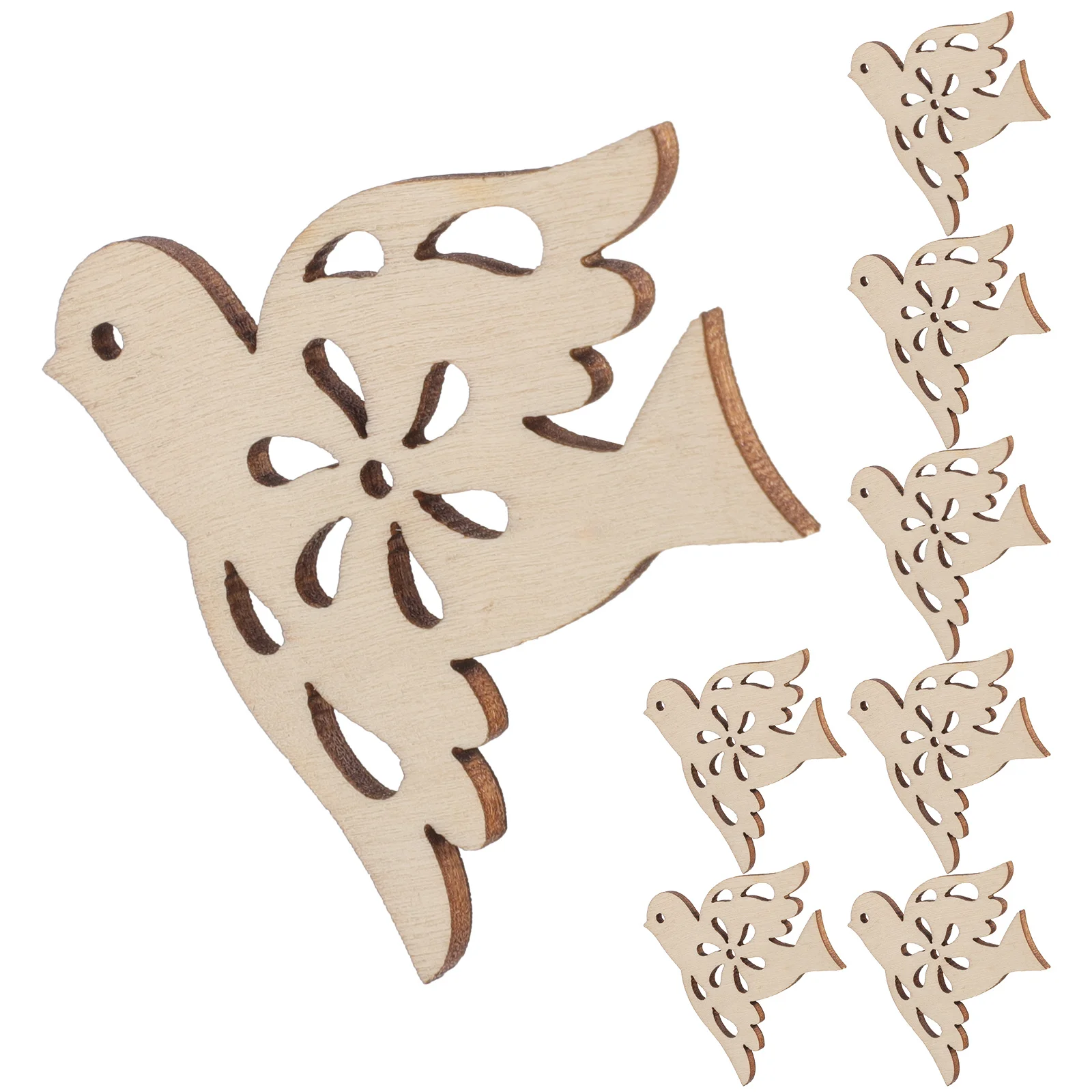 

20Pcs Unfinished Wooden Peace Dove Slices Craft Embellishments DIY Decorative Pendant for Painting Christmas Tree Projects