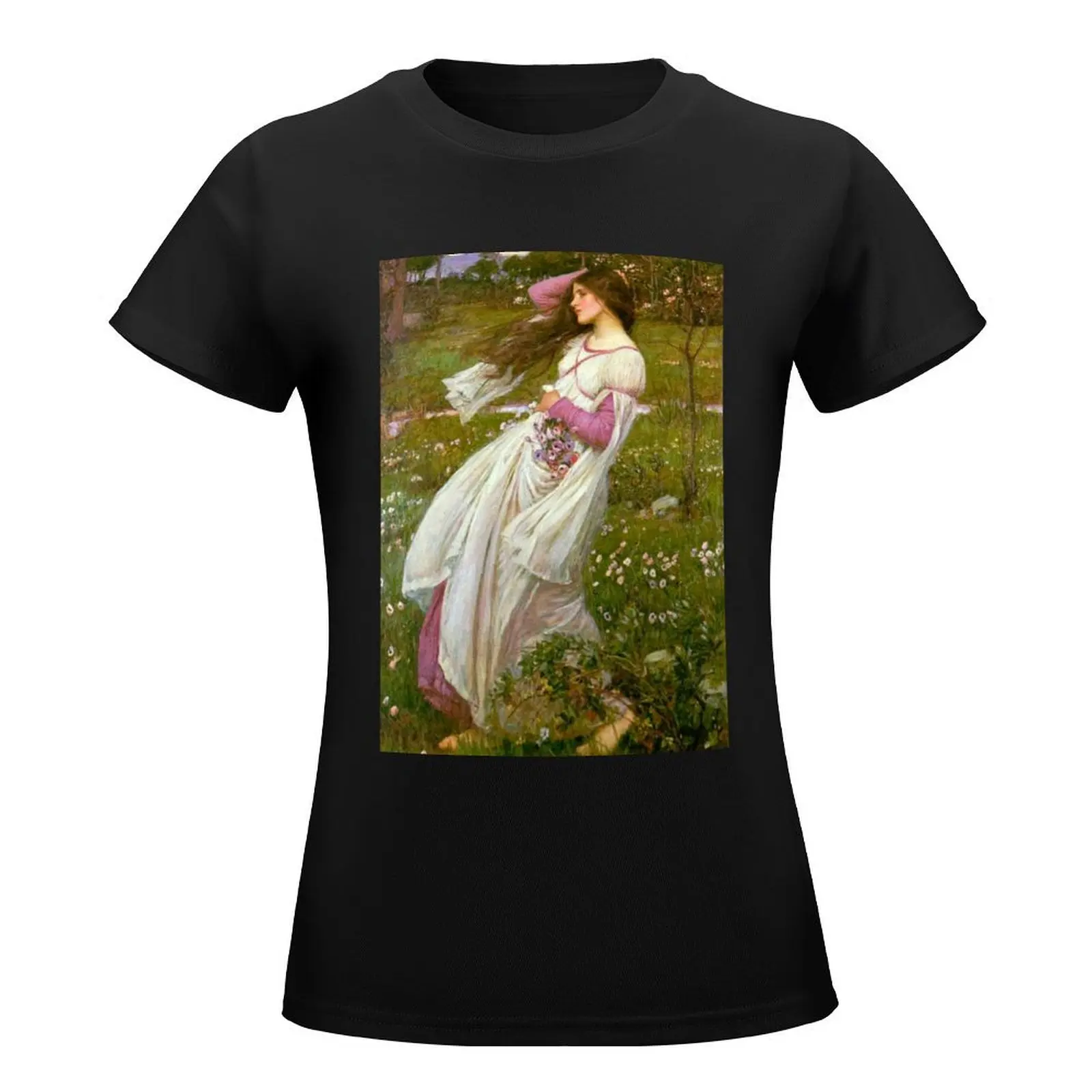 John William Waterhouse - Windflowers T-Shirt aesthetic clothes oversized cotton t shirts Women