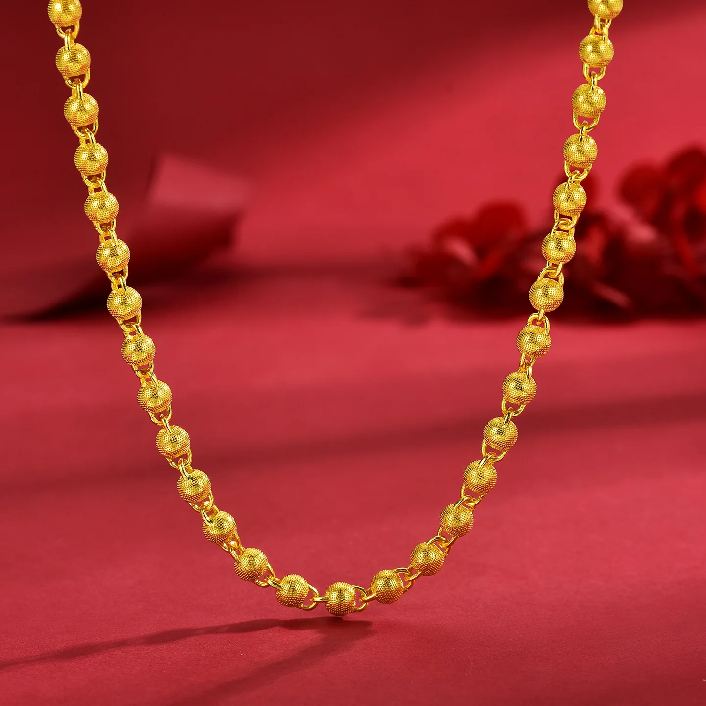 Minimalist bead design suits multiple dressing styles, designed for women with durable certified 24K pure gold structure