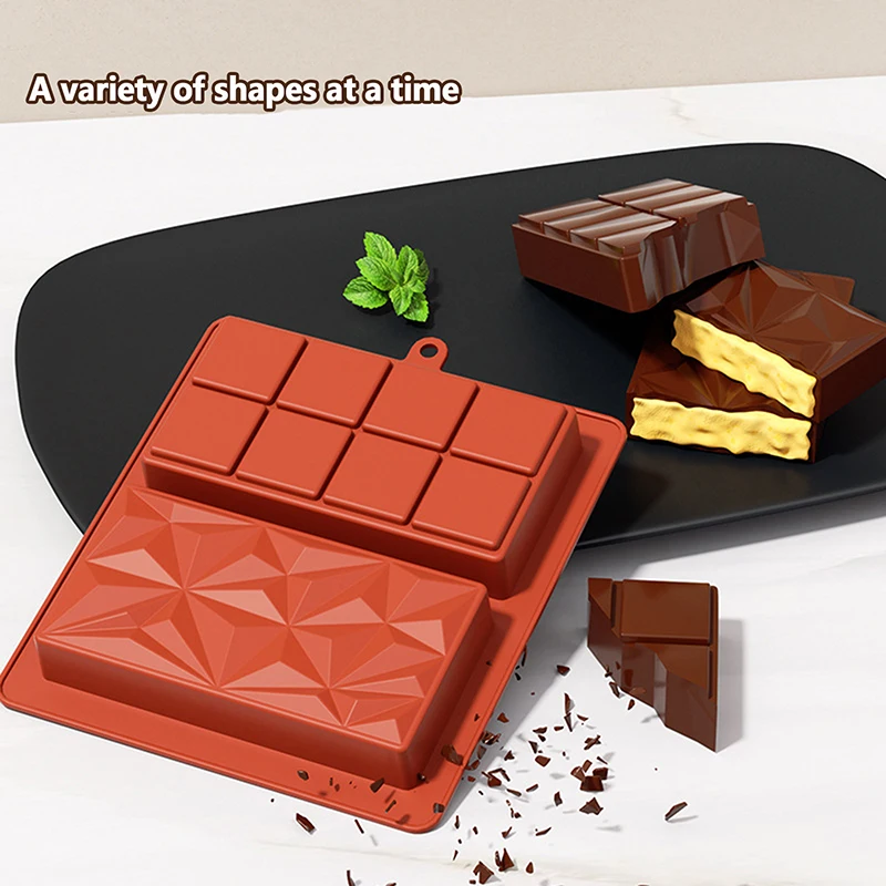 Chocolate Bar Mold Non-Stick Chocolate Molds Silicone Deep Chocolate Baking Mold