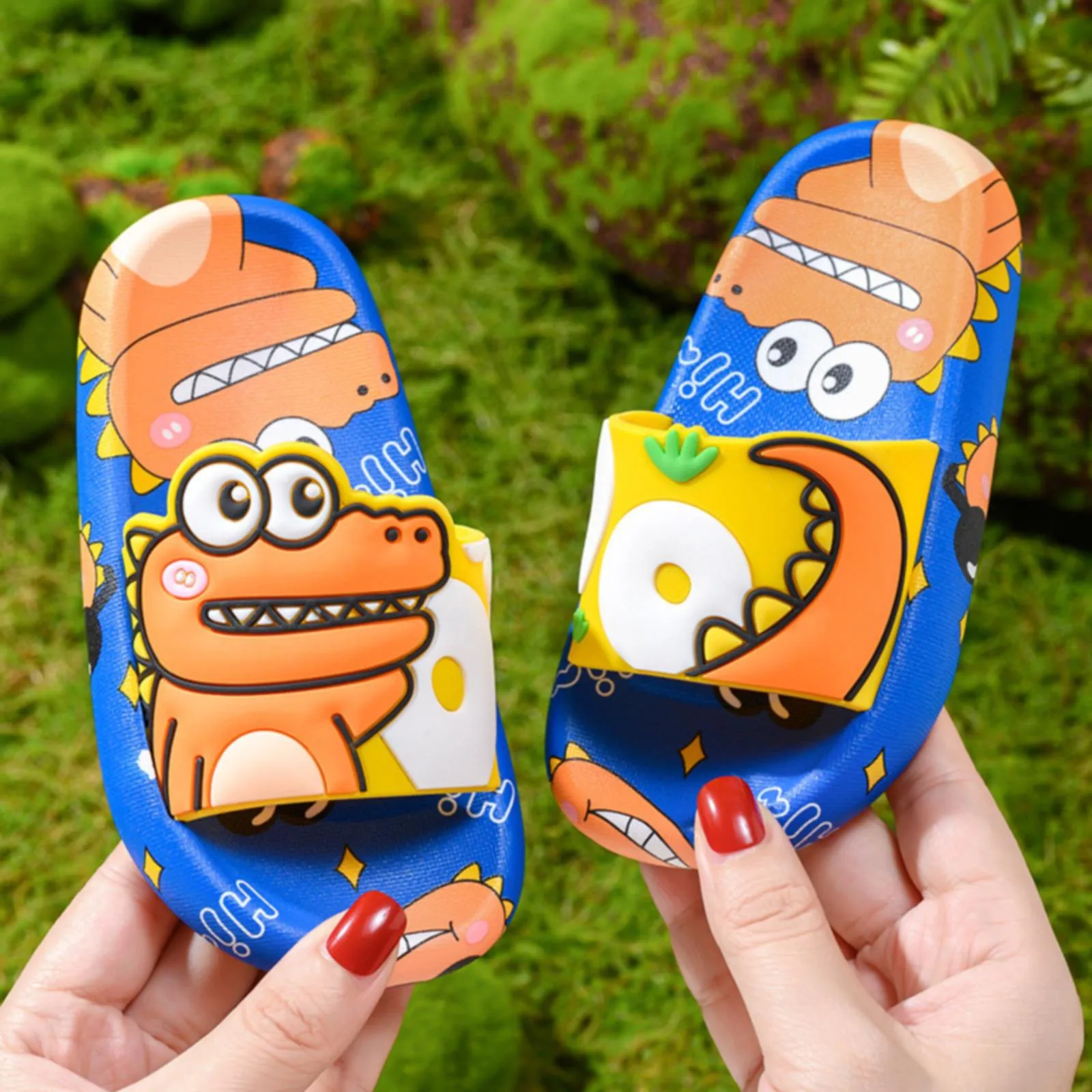 Cartoon Dinosaur Children Slippers Boy Girls Casual Shoes Flat Beach Water Shoes Indoor Soft Kids Cute Flip Flops for Boy Girl