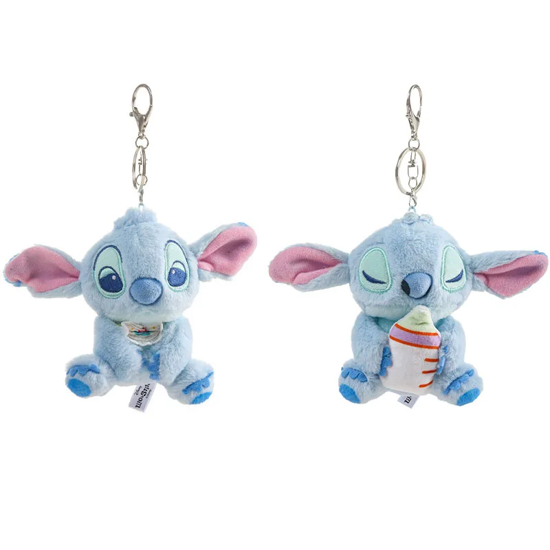 Disney Lilo&stitch Angel Plush Toys Kawaii Backpack Pendant Cute Cartoon Couple Keychain Doll Decoration Friends Holiday Gift