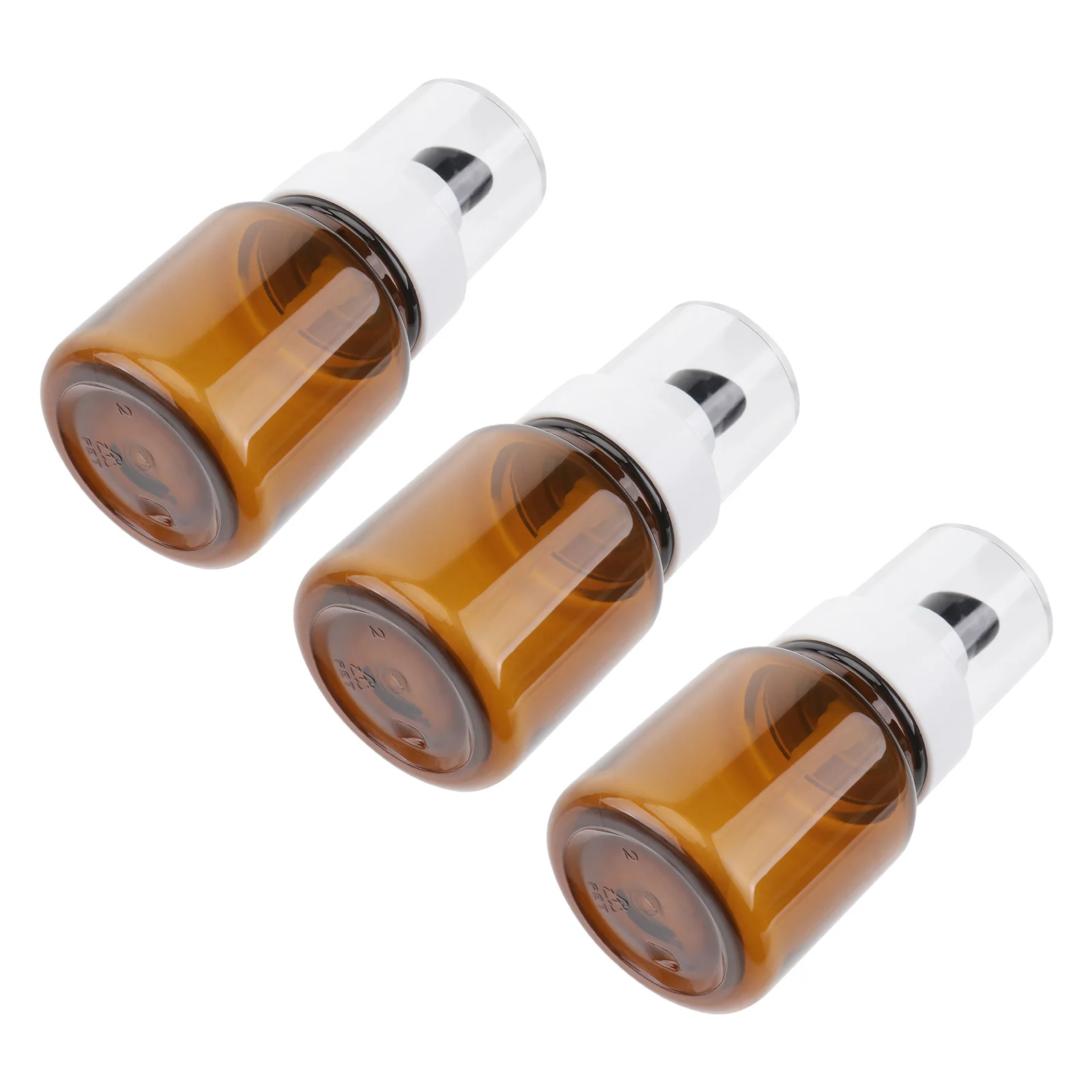 

3Pcs Brown Empty Pump Bottles Essential Oil Bottle Portable Travel Use Sunlight Protection Eco Friendly