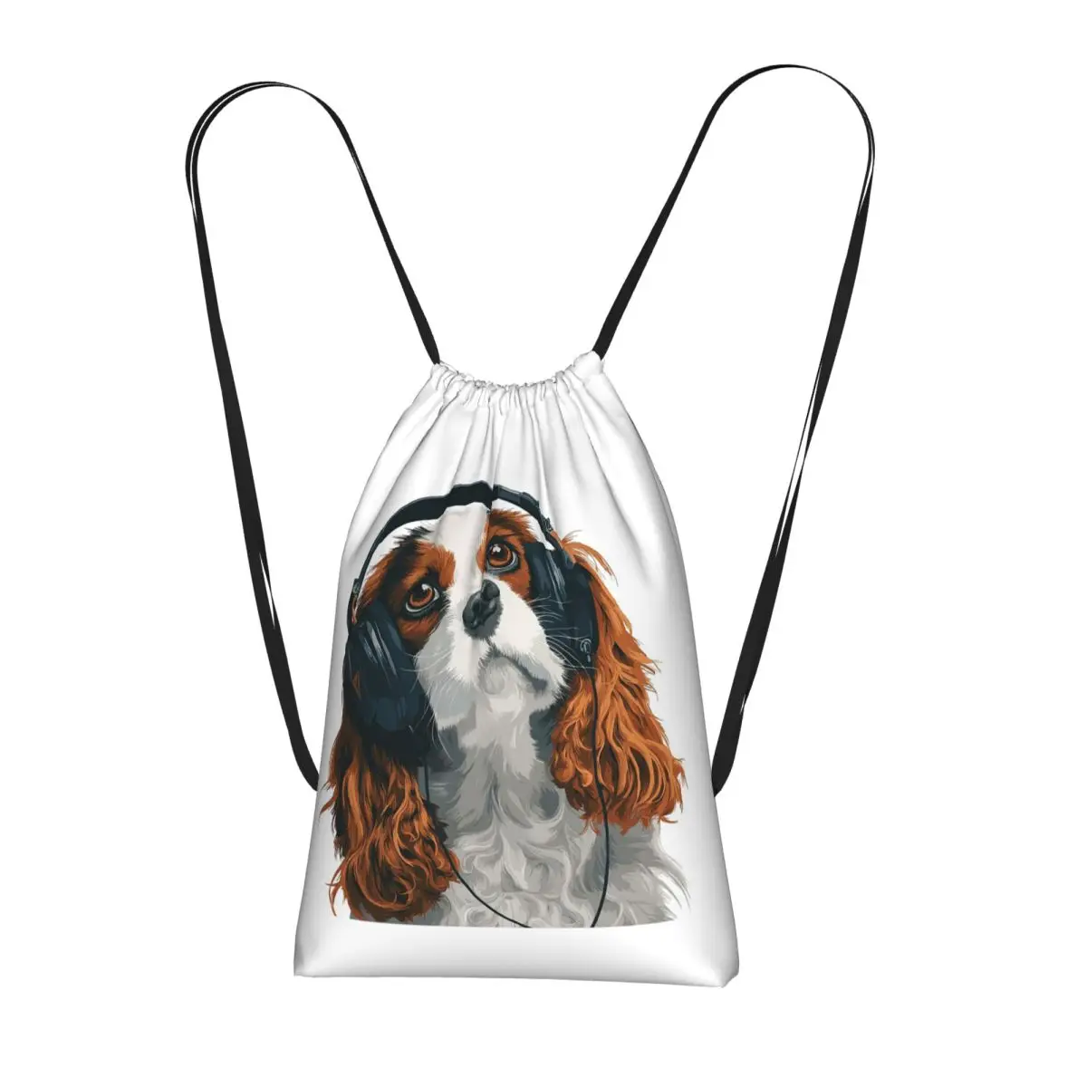 Cavalier King Charles Spaniel Drawstring Backpack hiking cycling Bag Portable Travel Drawstring Bag for Men Women