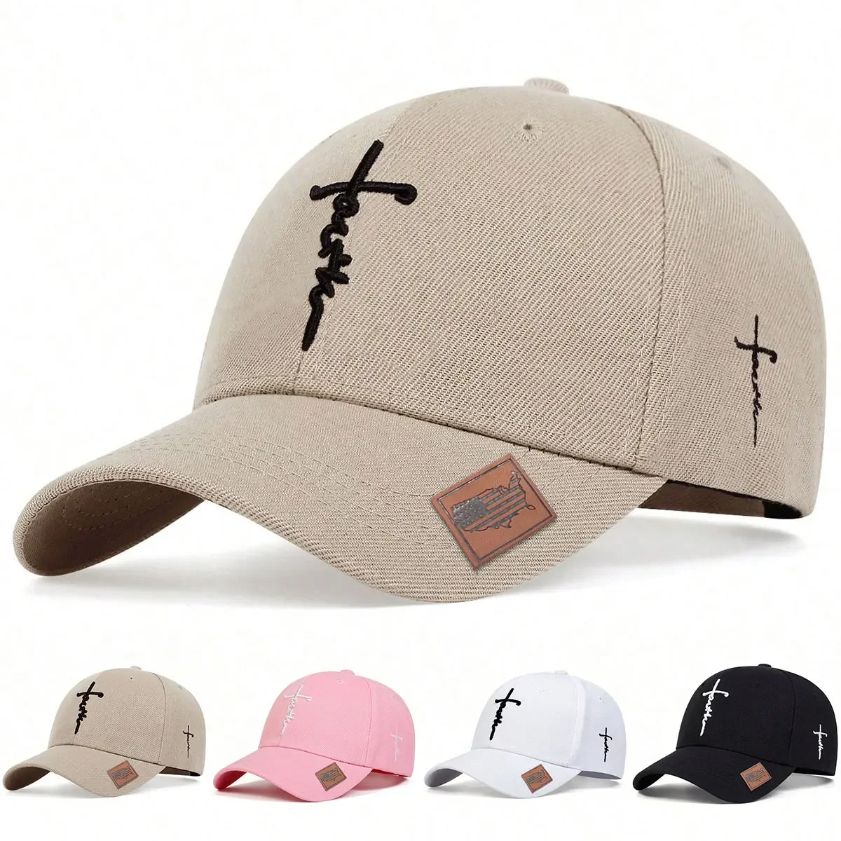 Unisex Letter Cross Embroidery Baseball Caps Spring Autumn Outdoor Sunscreen Hat Adjustable Casual Trucker Hats