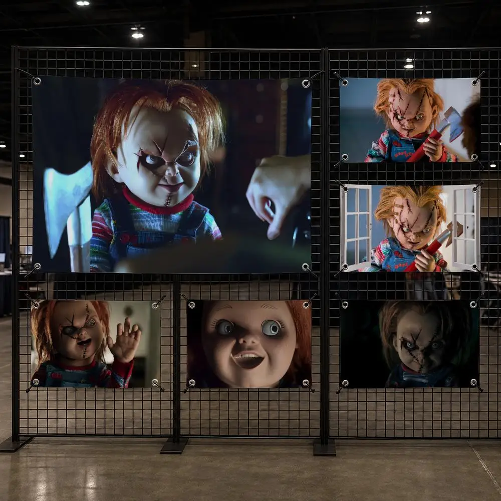 C-Chucky Doll Horror Movie Flags Interior Wall Hanging Background Art Banner Bedroom Home Living Room Outdoor Party Decor