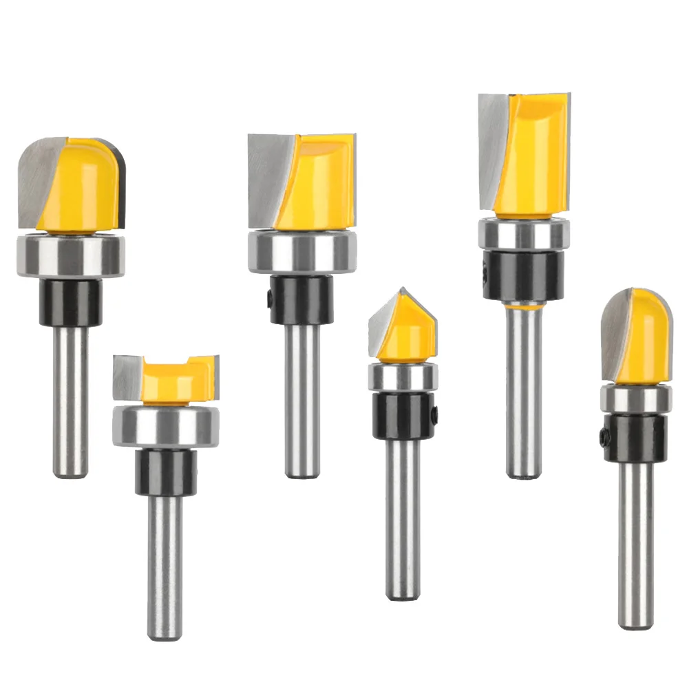 

Концевая фреза с чашей и лотком, V-образный хвостовик 6 мм, с круглым носом, для обрезки, для деревообработки