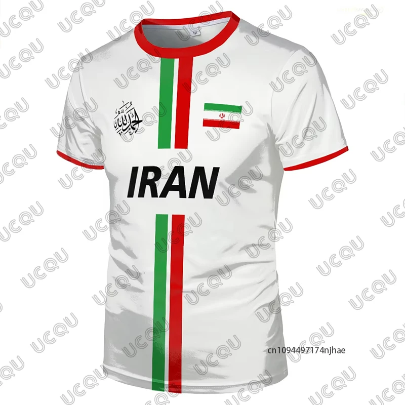 Iran Football Jersey For Men Women Iranian Flag Map Pattern 3D Print T-shirt Summer Breathable Casual Tees Sports Kids Tops