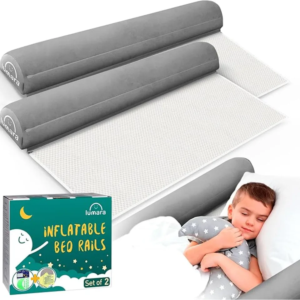 Inflatable Bed Rail For Toddlers Portable Travel Bed Bumpers For Kids Fits Twin Queen King Size Beds Non-slip Safety Guard Rails