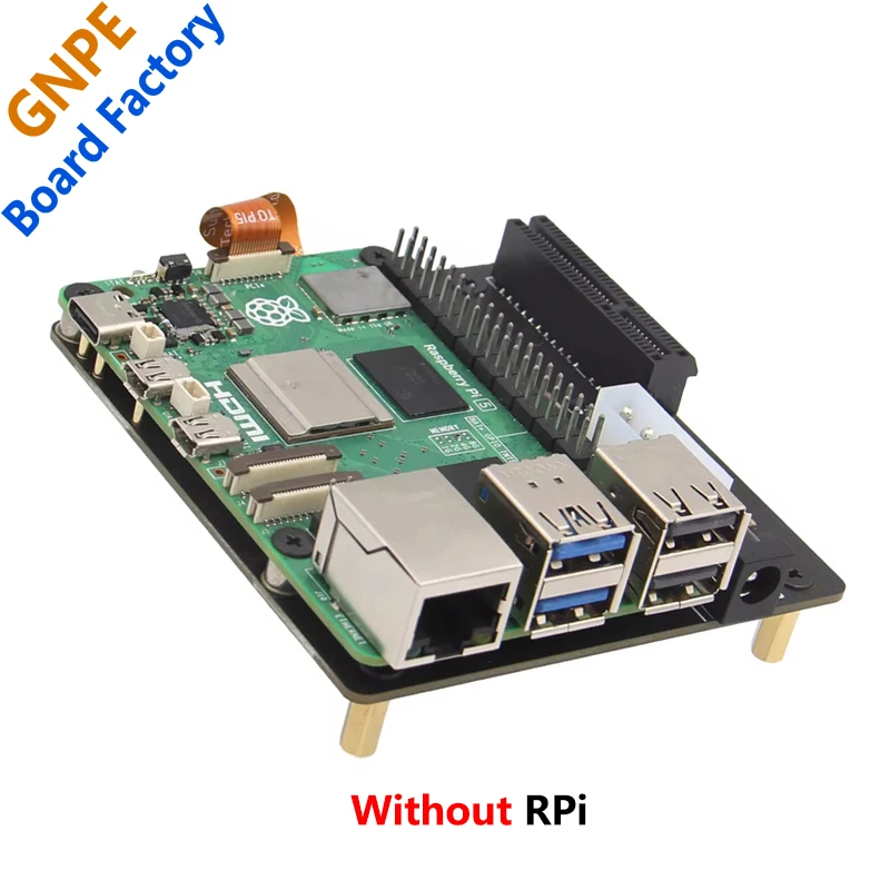 Standart PCIe x4 yuvaları ile ahududu PI 5 X1010 PCle çeşitli PCIe genişlemeleri ile uyumludur