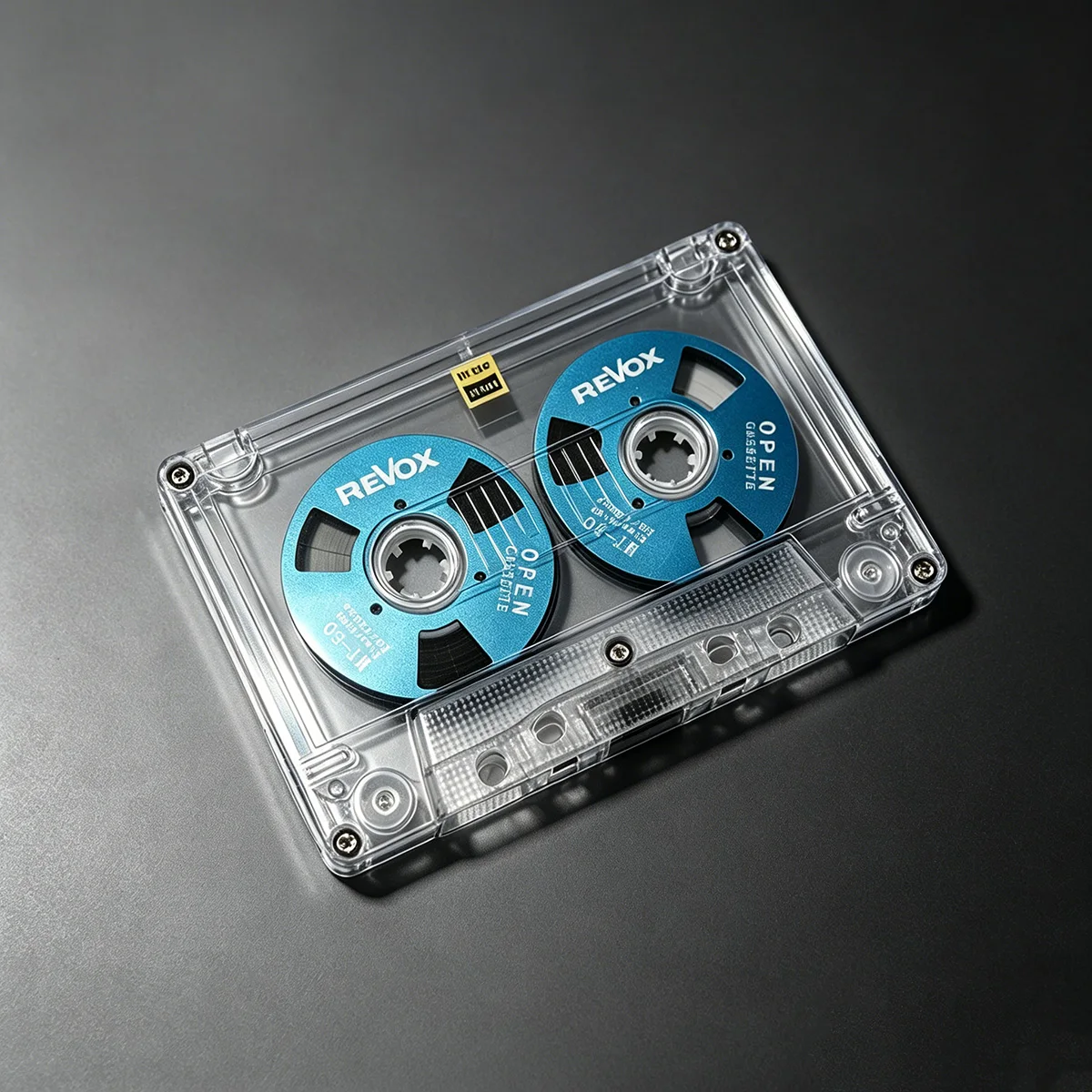 C50 Neues Retro Open-Cassette-Audioband mit kleinem Fenster, 50 Min., handgefertigt, doppelseitig, Metallspule im Reel-to-Reel-Stil für Walkman