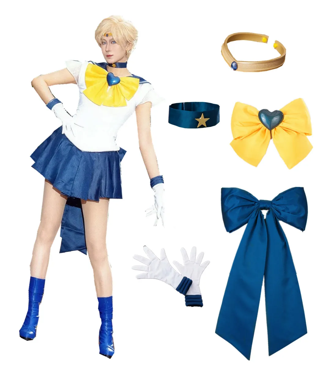 

Anime Uranus Cosplay Tenoh Haruka Costume Women's Super S Dress Party Halloween Outfit