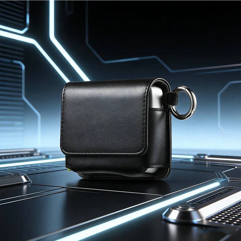 RUORUO Fashion Hiking-Ready for PL OOM CUBE Case with Keyring - Water-Resistant Fabric & Leather Protection