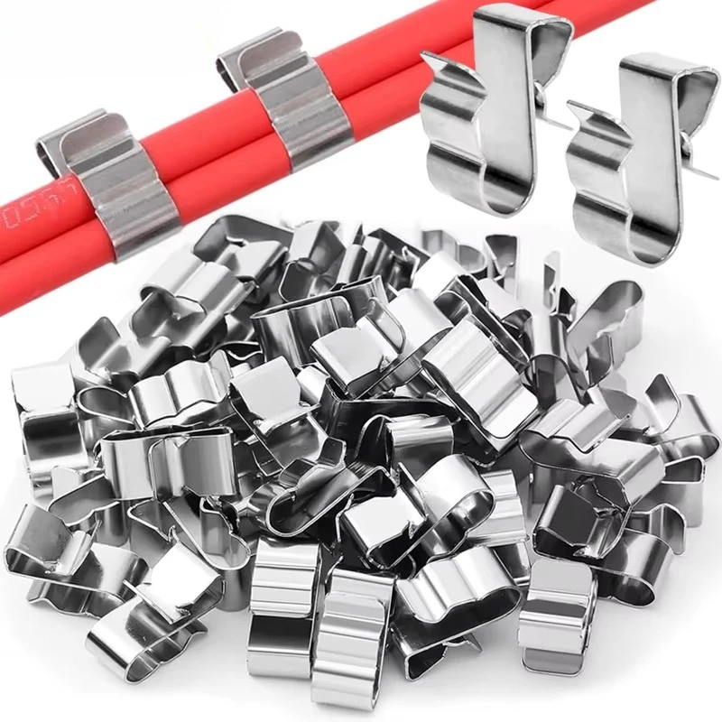 10/20PCS Solar Panel Cable Clips Stainless Steel Photovoltaic Wire Clip for PV Solar Fishing Boat Trailer Wiring Fixing Clamps