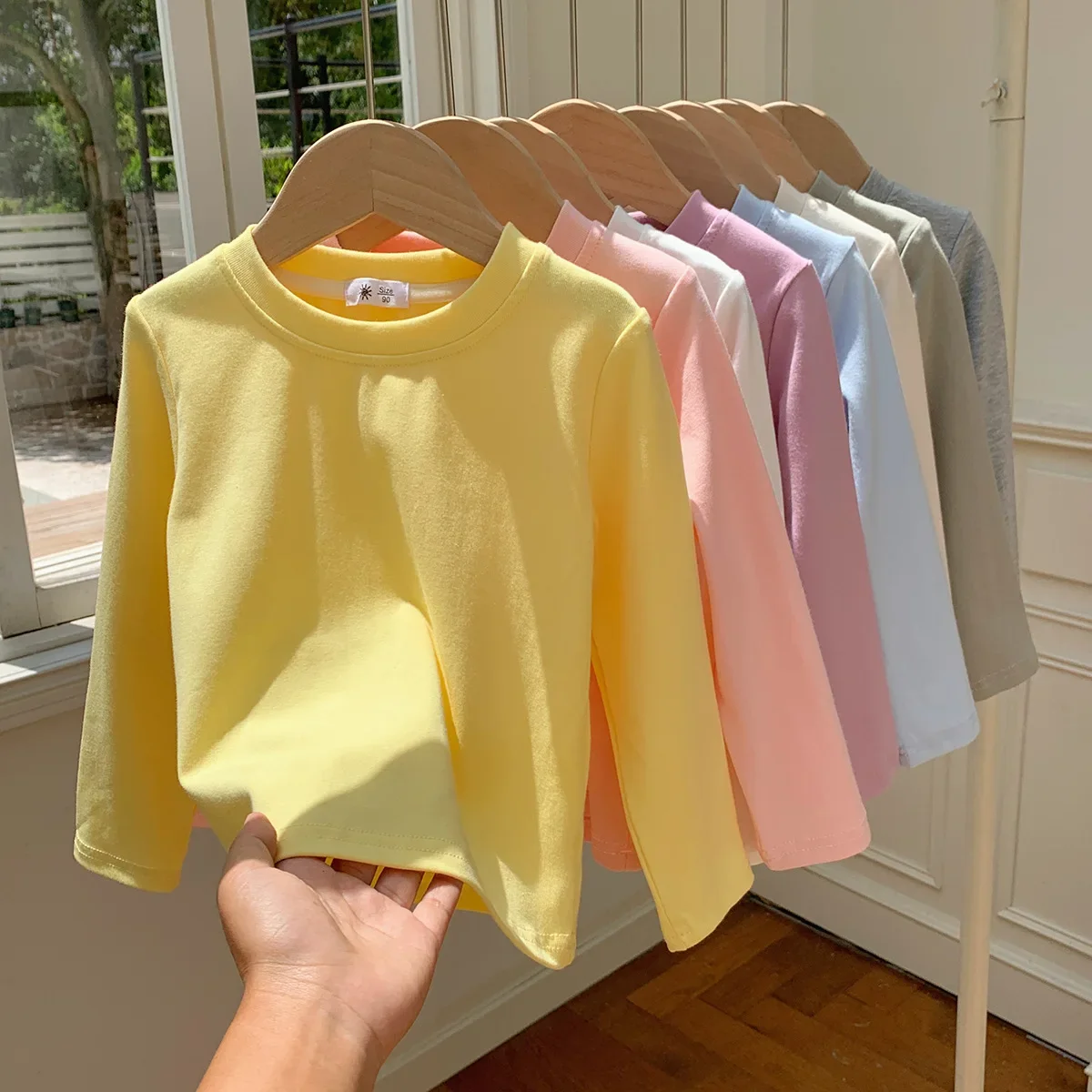 2-10T Toddler Kid Basic T Shirt Infant Boy Girl Clothes Long Sleeve Autumn Winter Tshirt Casual Plain Top Outfit